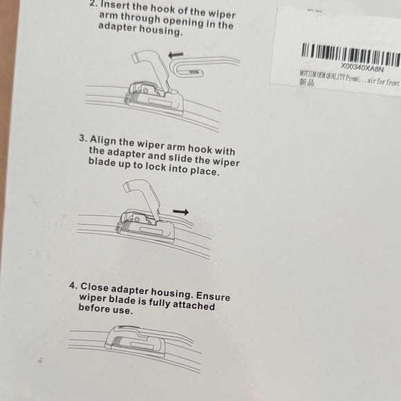 Motium Wiper Blades Pair for Front Windshield 26” + 16” J Hook - Picture 4 of 8
